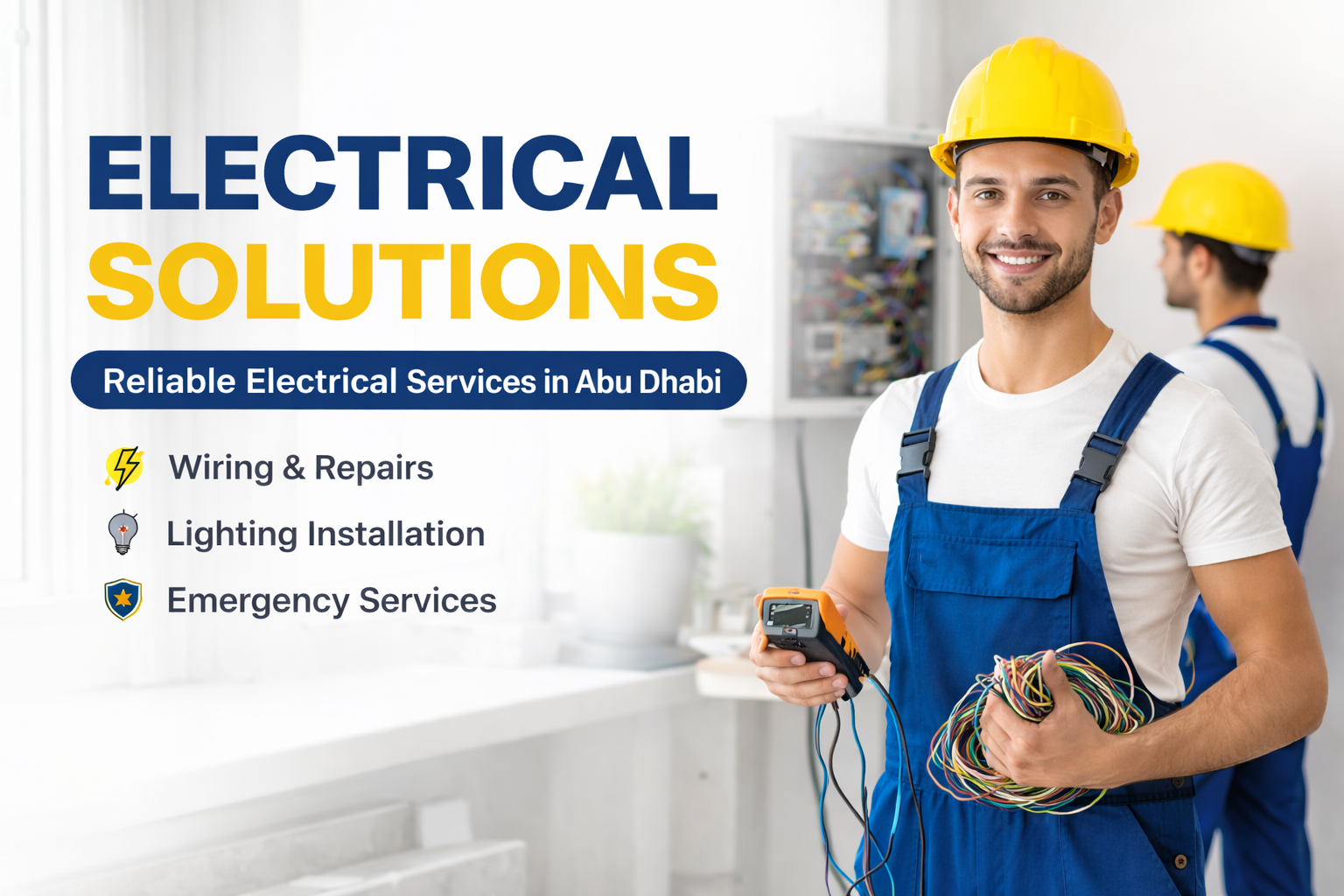 Read more about the article Electrical Solutions in Abu Dhabi: Reliable & Professional Electrical Services for Your Home and Business